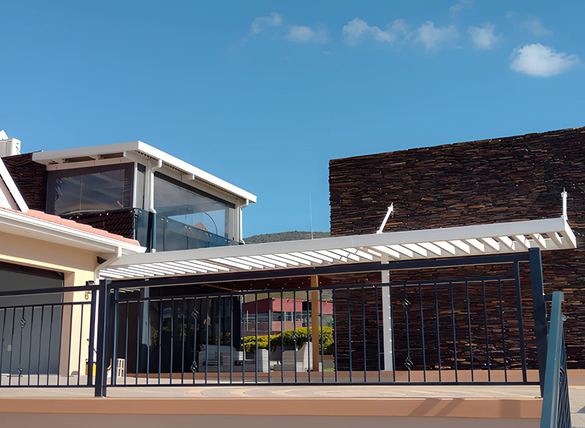 Contemporary pergola awnings for outdoor entertainment